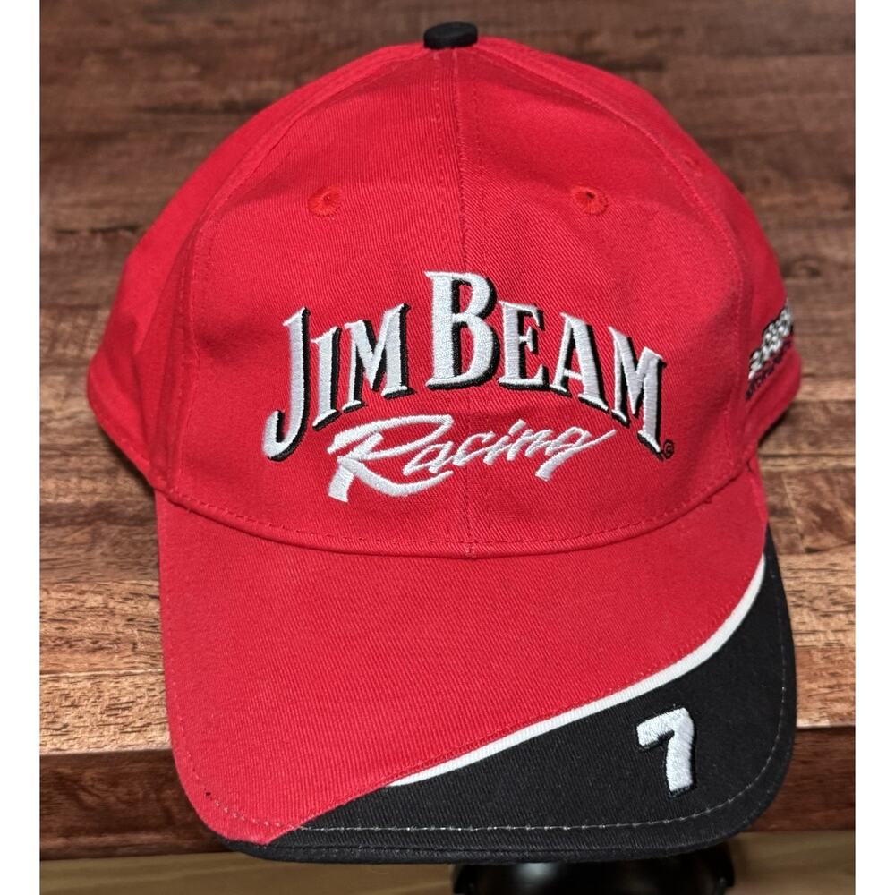 Stylemaster Jim Beam Adult Racing Hat Adjustable Red Black Robby Gordon NASCAR 7